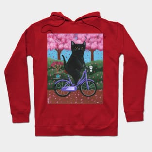 Black Cat Earth Day Bicycle Ride Hoodie